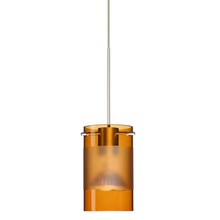 Besa Lighting Scope Cord Pendant, Armagnac/Frost, Satin Nickel Finish, 1x50W Halogen 1XT-6524EG-SN